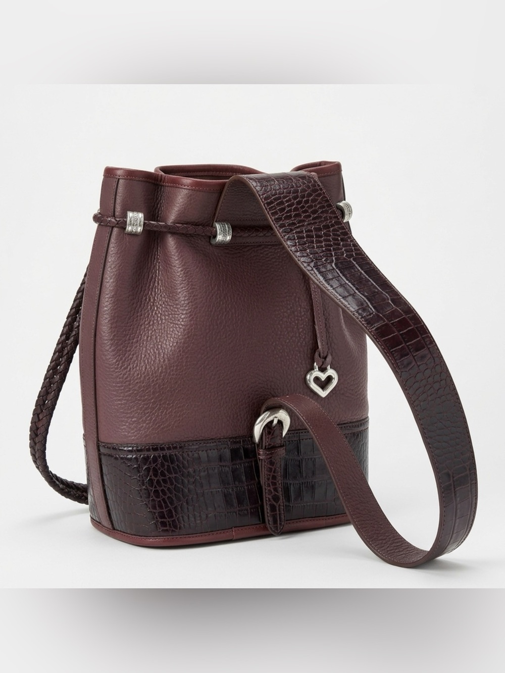 🤎 Vintage Brighton Leather Bucket Bag | Croc Embossed Trim | Authentic 🤎 - Picture 7 of 7